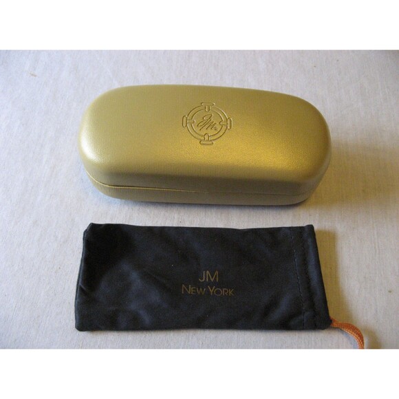 Glasses Case Hard Shell Gold JM New York Memory Foam Lining Joy Mangano + Bag - Picture 1 of 5